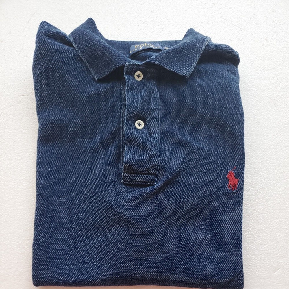 Polo Ralph Lauren Men’s Denim Blue Look Short Sleeve Cotton Polo Shirt Size M